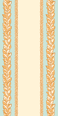 Tischlufer circle turkis-creme, 24m